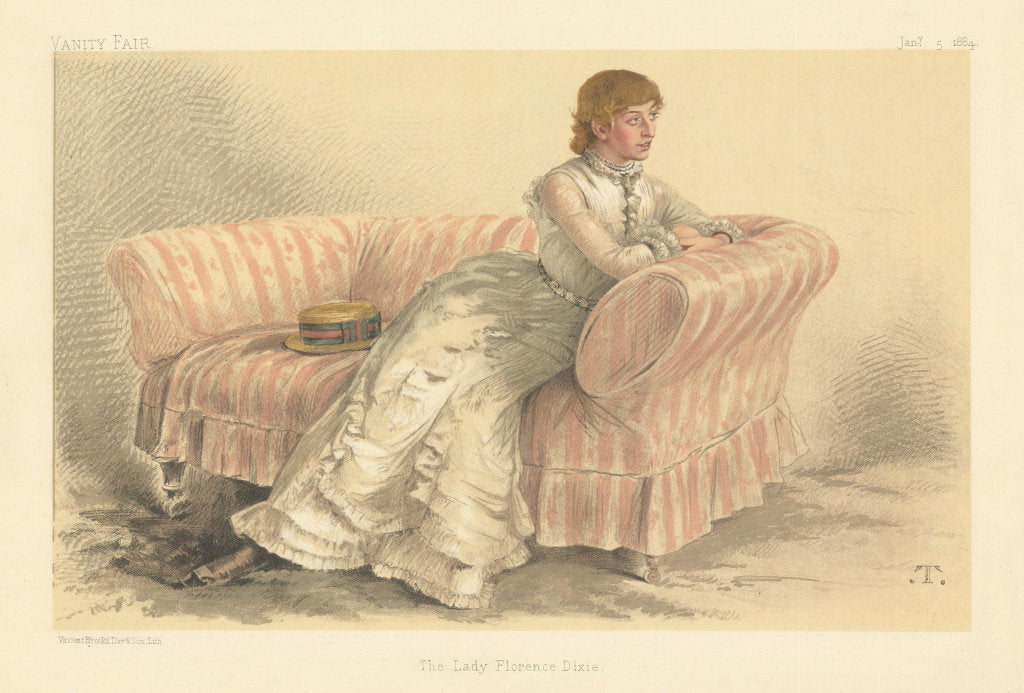 VANITY FAIR SPY CARTOON The Lady Florence Dixie. Ladies. By T 1884 old print